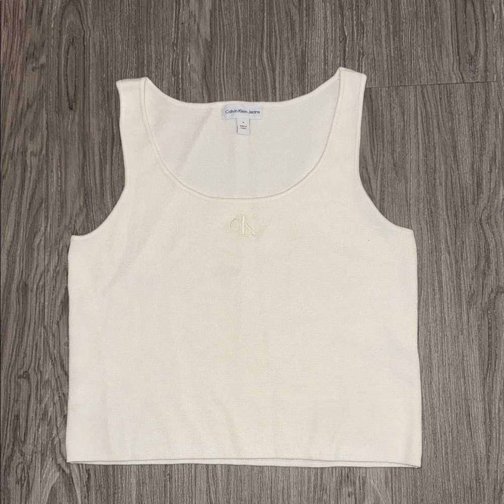 Calvin Klein Women's White Tank Top Size M